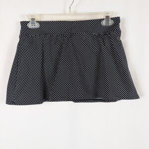 Lands End Black White Polka Dot Swim Skirt Stretch Pool Boat Vacation Size 2P